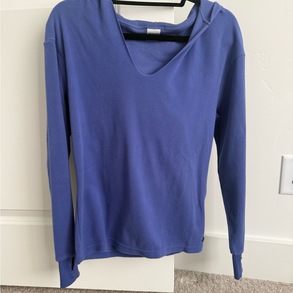 BuffBunny Blue Fleece V-Neck Sweater